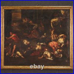 Massacre of innocents antique oil painting on canvas 17th century artwork