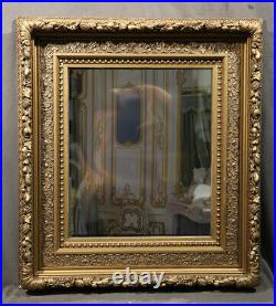 Mirror Large Antique 19th Century Gold Elaborated Frame