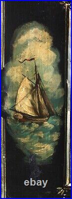 NAUTICAL paintings on old early 20th century pub MIRROR large collection only