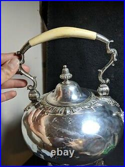 Rare Antique victorian Silver Plated sprite kettle 19th Century large 38cm hight